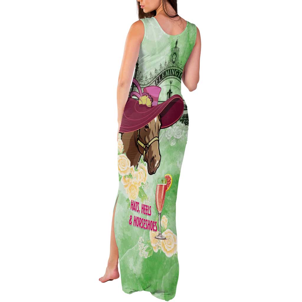 Australia Cup Melbourne Horse Racing Tank Maxi Dress Hats Heels & Horseshoes Yellow Roses - Aussie Hoodie