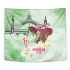 Australia Cup Melbourne Horse Racing Tapestry Hats Heels & Horseshoes Yellow Roses - Aussie Hoodie