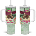 Australia Cup Melbourne Horse Racing Tumbler With Handle Hats Heels & Horseshoes Yellow Roses - Aussie Hoodie
