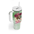 Australia Cup Melbourne Horse Racing Tumbler With Handle Hats Heels & Horseshoes Yellow Roses - Aussie Hoodie