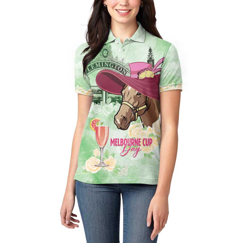 Australia Cup Melbourne Horse Racing Women Polo Shirt Hats Heels & Horseshoes Yellow Roses - Aussie Hoodie