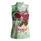 Australia Cup Melbourne Horse Racing Women Sleeveless Polo Shirt Hats Heels & Horseshoes Yellow Roses - Aussie Hoodie