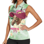 Australia Cup Melbourne Horse Racing Women Sleeveless Polo Shirt Hats Heels & Horseshoes Yellow Roses - Aussie Hoodie