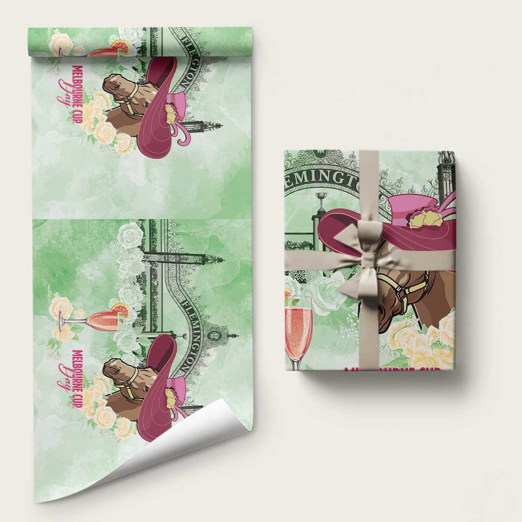 Australia Cup Melbourne Horse Racing Wrapping Paper Hats Heels & Horseshoes Yellow Roses - Aussie Hoodie