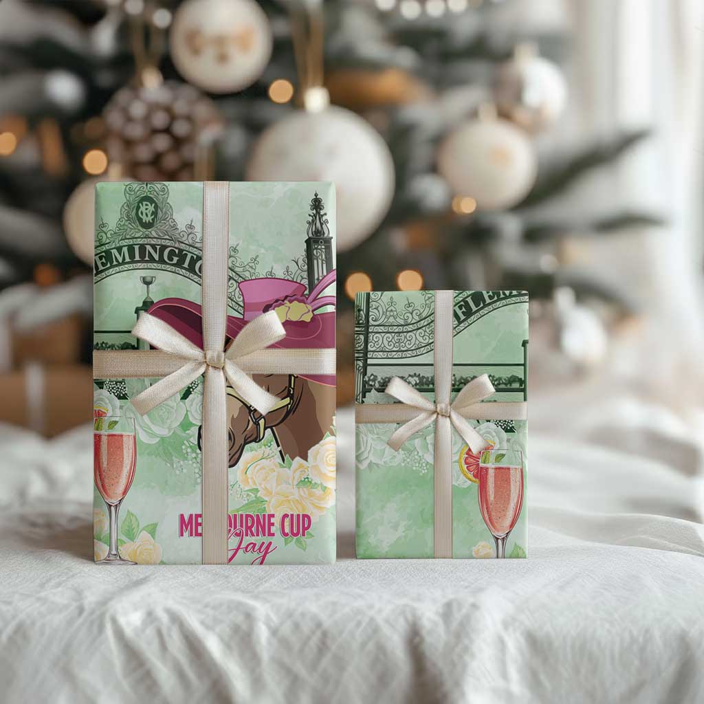 Australia Cup Melbourne Horse Racing Wrapping Paper Hats Heels & Horseshoes Yellow Roses - Aussie Hoodie