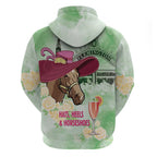 Australia Cup Melbourne Horse Racing Zip Hoodie Hats Heels & Horseshoes Yellow Roses - Aussie Hoodie