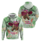 Australia Cup Melbourne Horse Racing Zip Hoodie Hats Heels & Horseshoes Yellow Roses - Aussie Hoodie