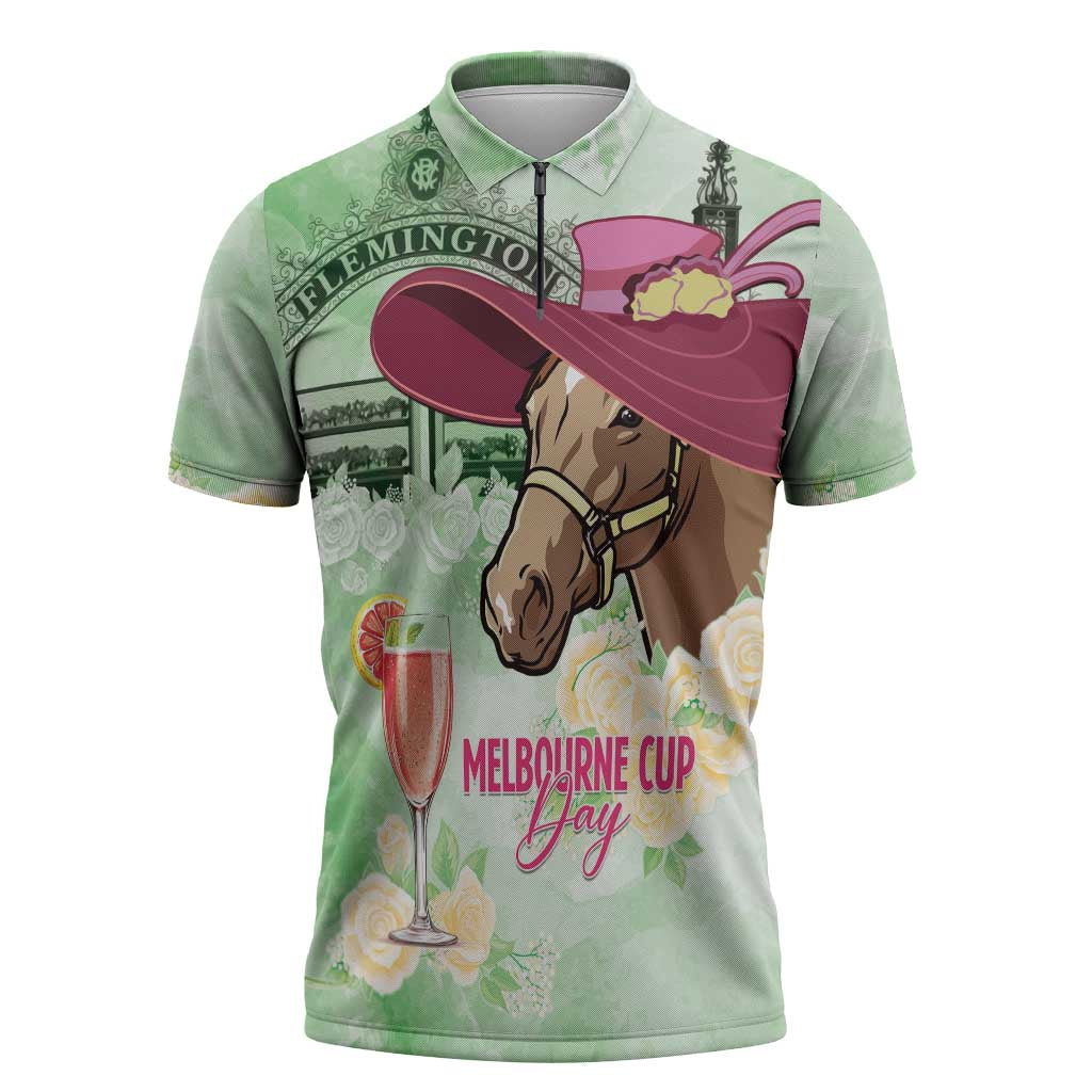 Australia Cup Melbourne Horse Racing Zipper Polo Shirt Hats Heels & Horseshoes Yellow Roses - Aussie Hoodie