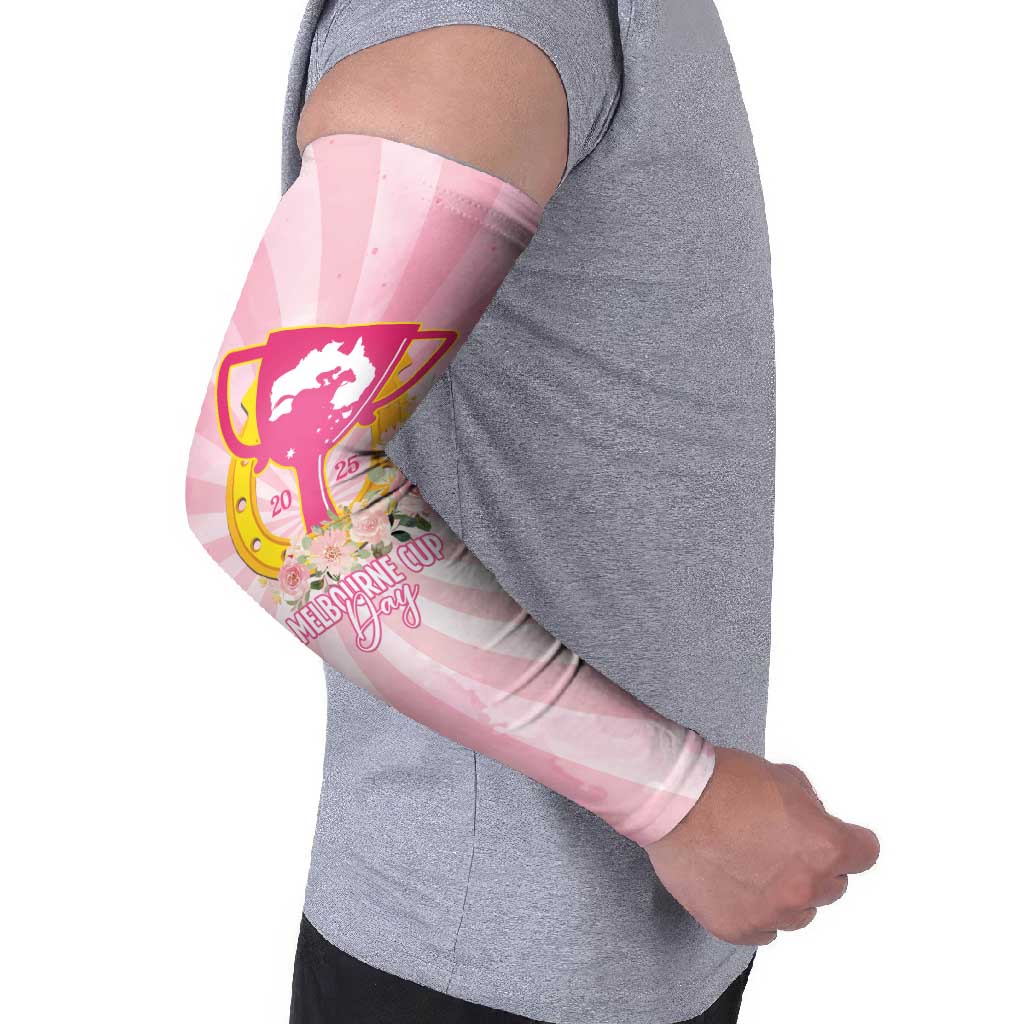 Australia Cup Melbourne Horse Racing Arm Sleeves 2025 Champion Trophy With Horseshoe - Aussie Hoodie