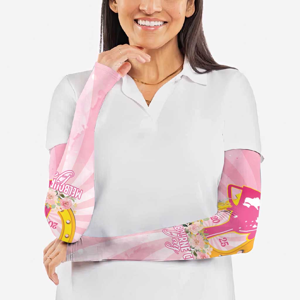 Australia Cup Melbourne Horse Racing Arm Sleeves 2025 Champion Trophy With Horseshoe - Aussie Hoodie