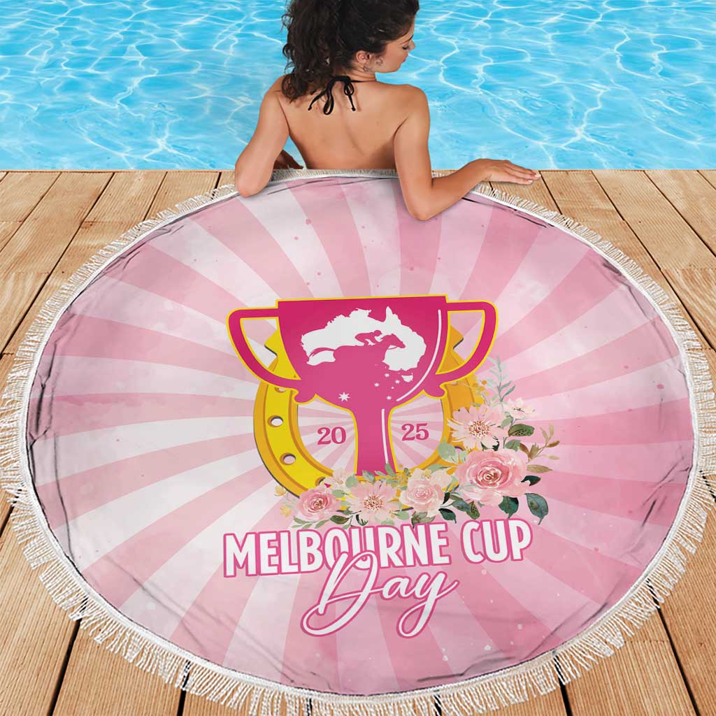 Australia Cup Melbourne Horse Racing Beach Blanket 2025 Champion Trophy With Horseshoe - Aussie Hoodie