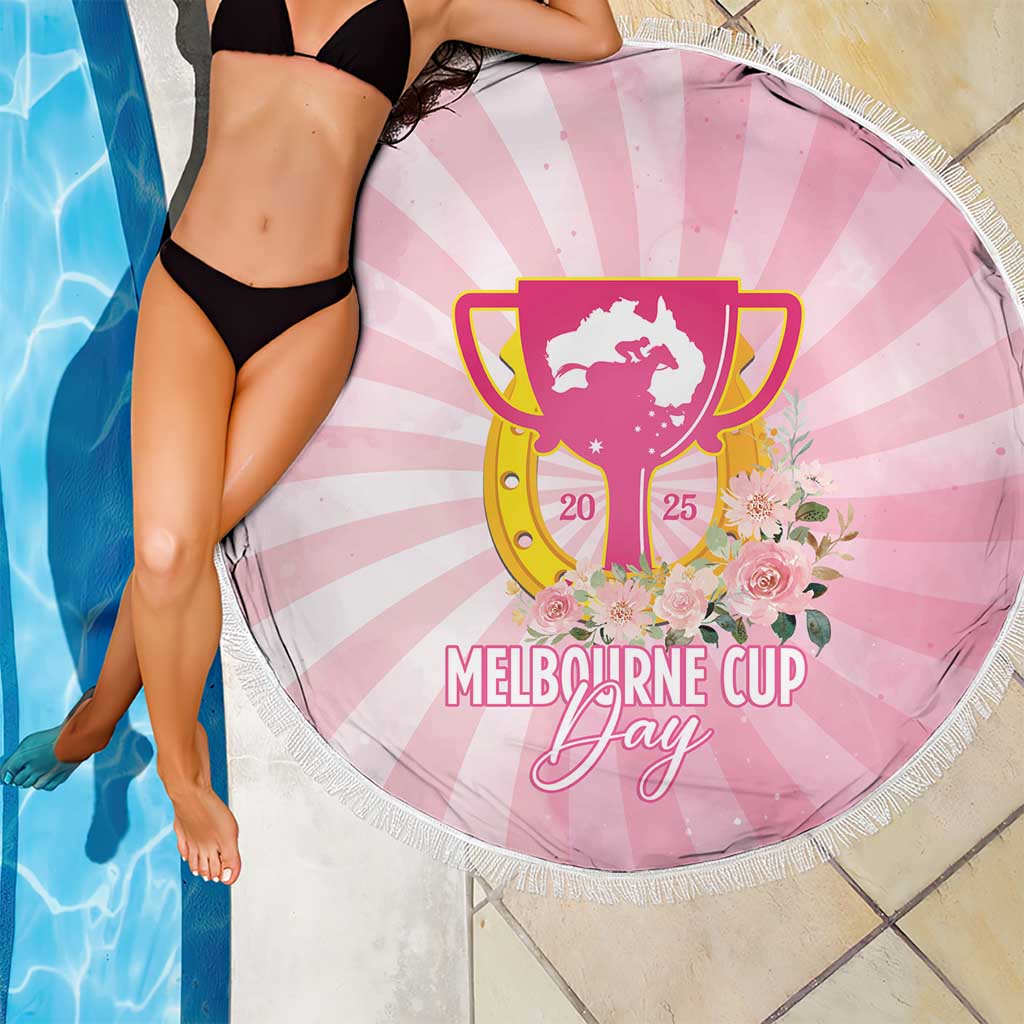 Australia Cup Melbourne Horse Racing Beach Blanket 2025 Champion Trophy With Horseshoe - Aussie Hoodie