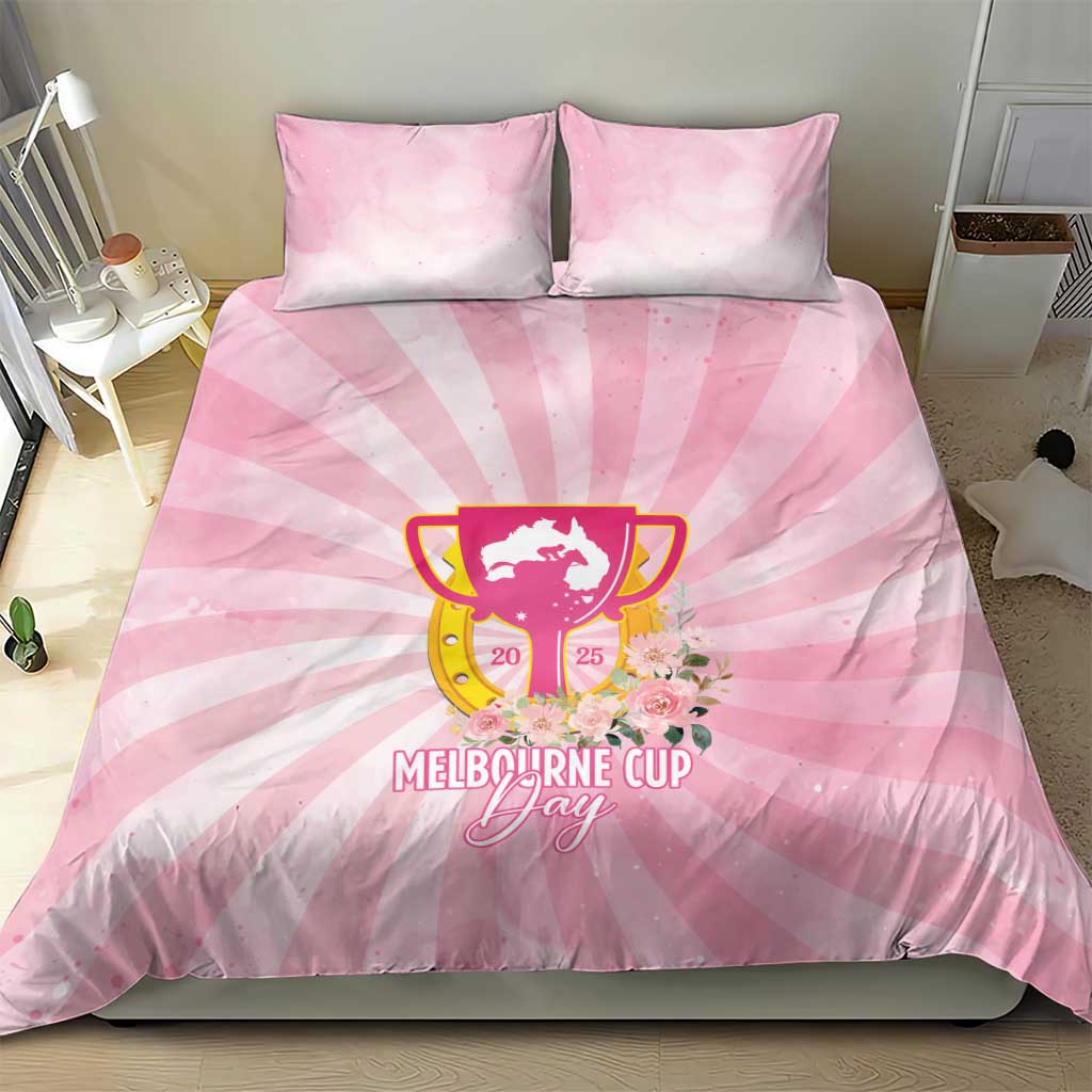 Australia Cup Melbourne Horse Racing Bedding Set 2025 Champion Trophy With Horseshoe - Aussie Hoodie