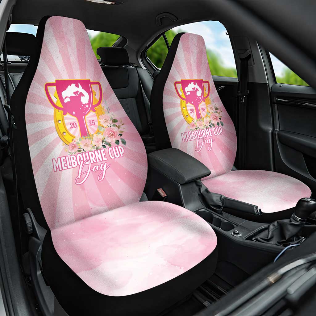 Australia Cup Melbourne Horse Racing Car Seat Cover 2025 Champion Trophy With Horseshoe - Aussie Hoodie