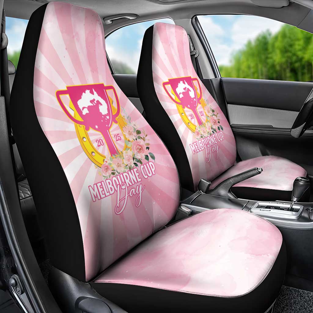Australia Cup Melbourne Horse Racing Car Seat Cover 2025 Champion Trophy With Horseshoe - Aussie Hoodie