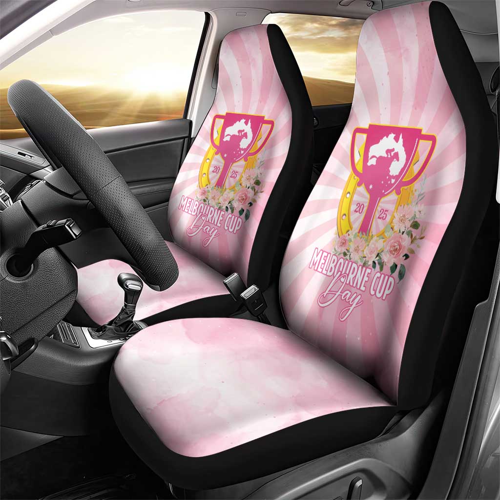 Australia Cup Melbourne Horse Racing Car Seat Cover 2025 Champion Trophy With Horseshoe - Aussie Hoodie