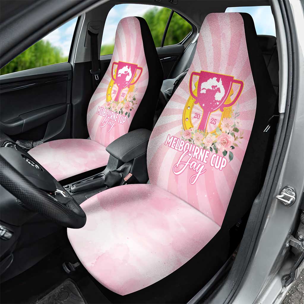 Australia Cup Melbourne Horse Racing Car Seat Cover 2025 Champion Trophy With Horseshoe - Aussie Hoodie