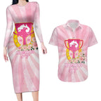 Australia Cup Melbourne Horse Racing Couples Matching Long Sleeve Bodycon Dress and Hawaiian Shirt 2025 Champion Trophy With Horseshoe - Aussie Hoodie