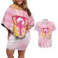 Australia Cup Melbourne Horse Racing Couples Matching Off Shoulder Short Dress and Hawaiian Shirt 2025 Champion Trophy With Horseshoe - Aussie Hoodie