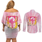 Australia Cup Melbourne Horse Racing Couples Matching Off Shoulder Short Dress and Long Sleeve Button Shirt 2025 Champion Trophy With Horseshoe - Aussie Hoodie
