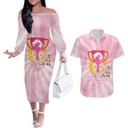 Australia Cup Melbourne Horse Racing Couples Matching Off The Shoulder Long Sleeve Dress and Hawaiian Shirt 2025 Champion Trophy With Horseshoe - Aussie Hoodie