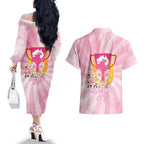 Australia Cup Melbourne Horse Racing Couples Matching Off The Shoulder Long Sleeve Dress and Hawaiian Shirt 2025 Champion Trophy With Horseshoe - Aussie Hoodie