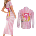 Australia Cup Melbourne Horse Racing Couples Matching Short Sleeve Bodycon Dress and Long Sleeve Button Shirt 2025 Champion Trophy With Horseshoe - Aussie Hoodie