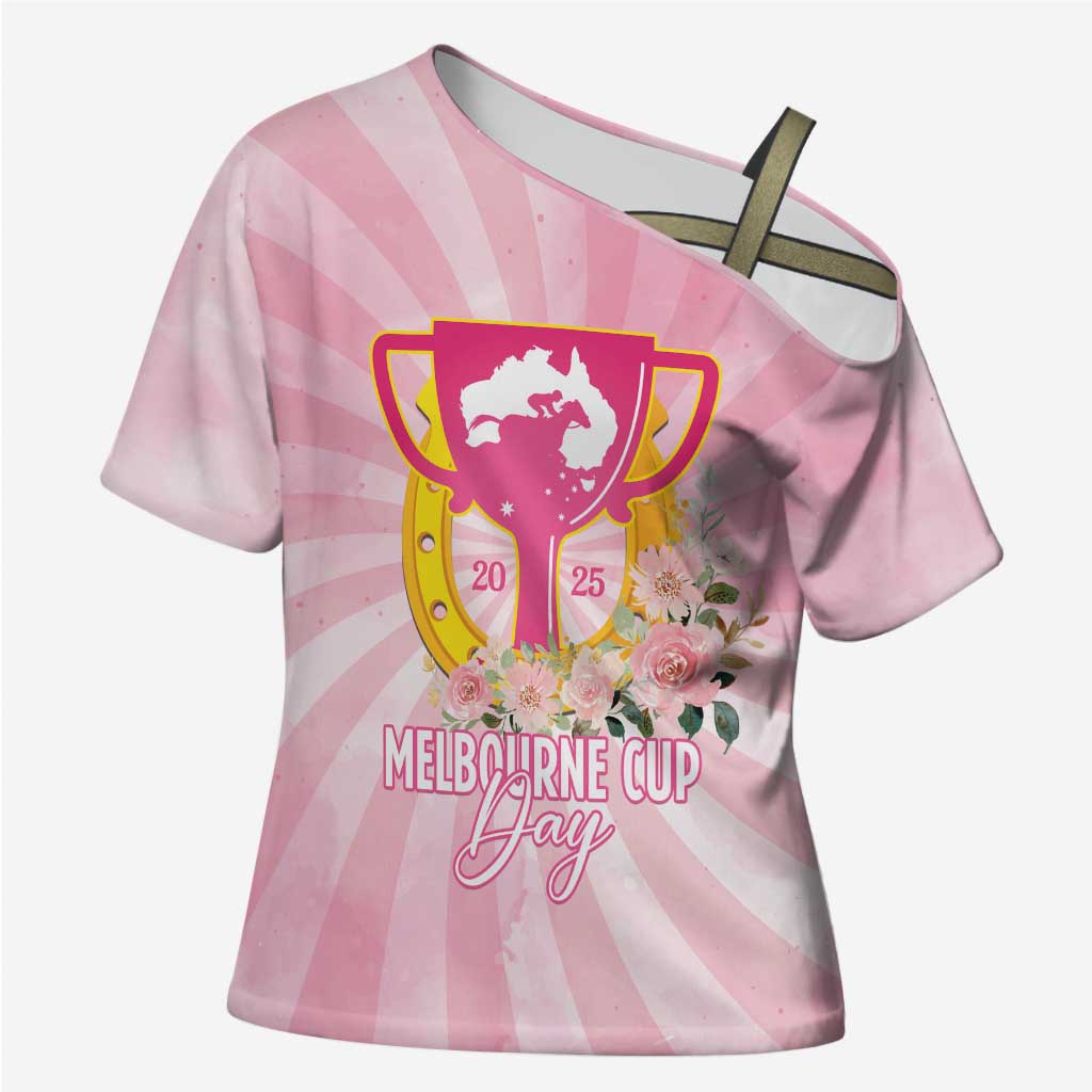 Australia Cup Melbourne Horse Racing Cross Shoulder Shirt 2025 Champion Trophy With Horseshoe - Aussie Hoodie