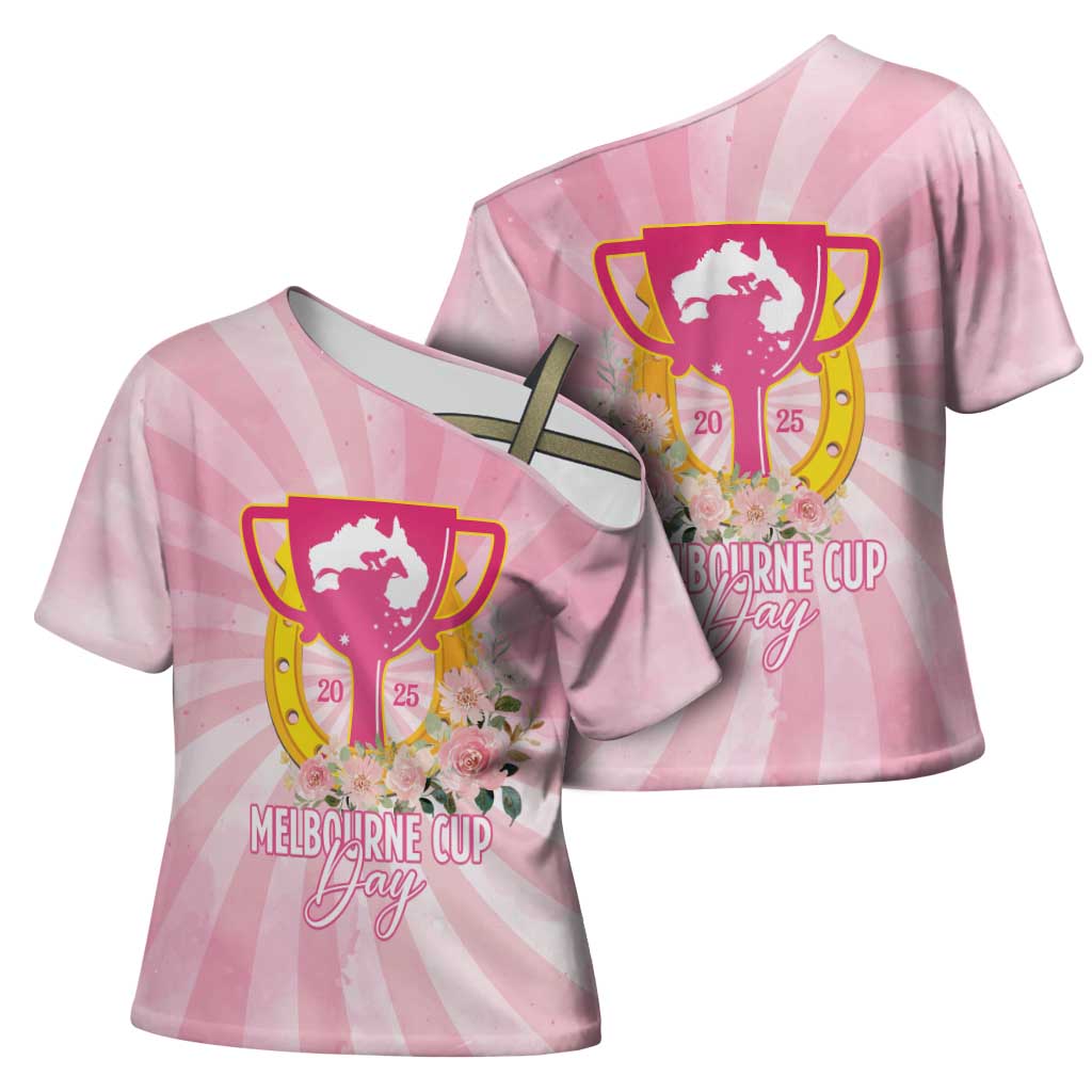 Australia Cup Melbourne Horse Racing Cross Shoulder Shirt 2025 Champion Trophy With Horseshoe - Aussie Hoodie