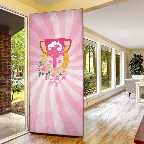 Australia Cup Melbourne Horse Racing Door Cover 2025 Champion Trophy With Horseshoe - Aussie Hoodie