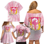 Australia Cup Melbourne Horse Racing Family Matching Off Shoulder Short Dress and Hawaiian Shirt 2025 Champion Trophy With Horseshoe - Aussie Hoodie