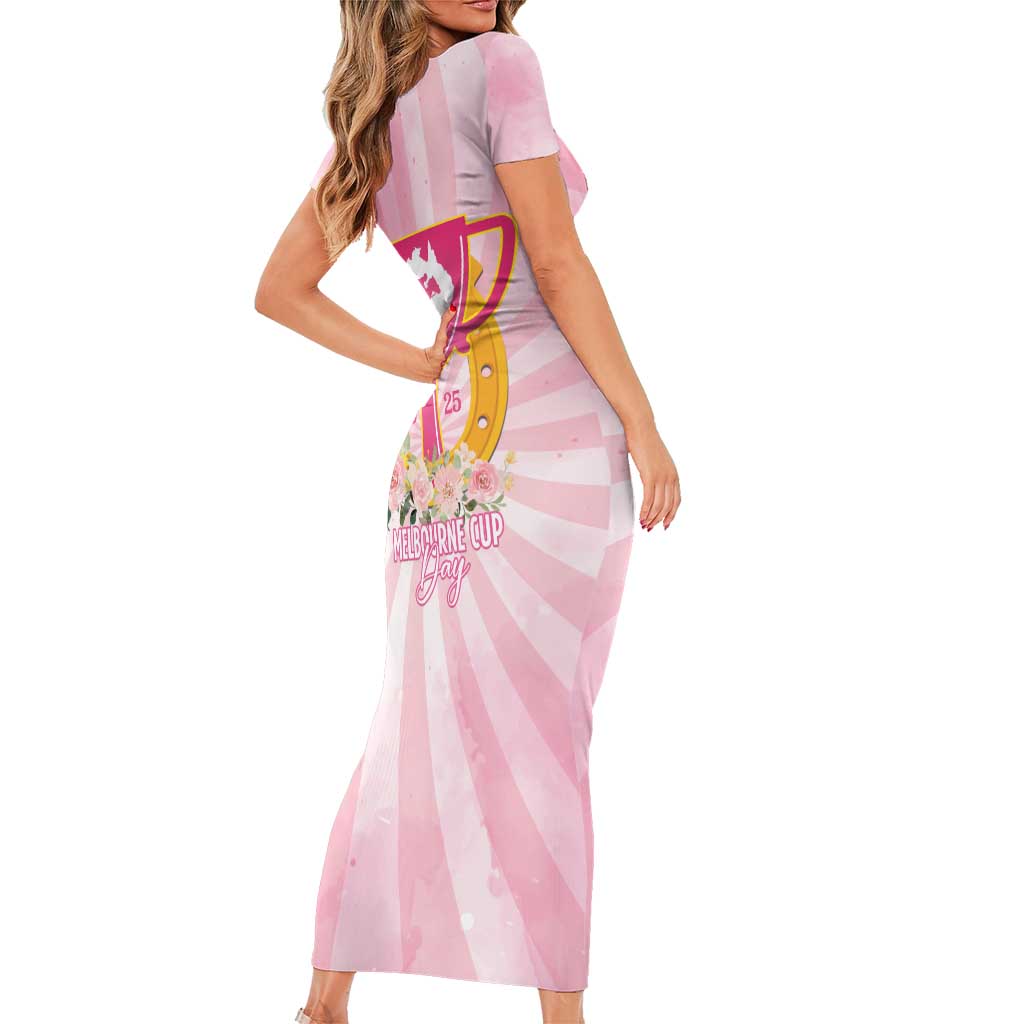 Australia Cup Melbourne Horse Racing Family Matching Short Sleeve Bodycon Dress and Hawaiian Shirt 2025 Champion Trophy With Horseshoe - Aussie Hoodie