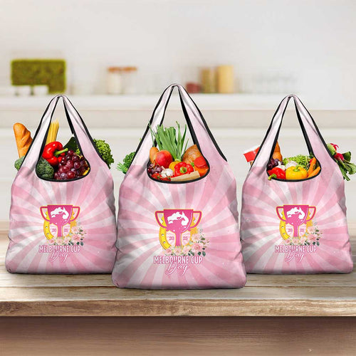 Australia Cup Melbourne Horse Racing Grocery Bag 2025 Champion Trophy With Horseshoe - Aussie Hoodie