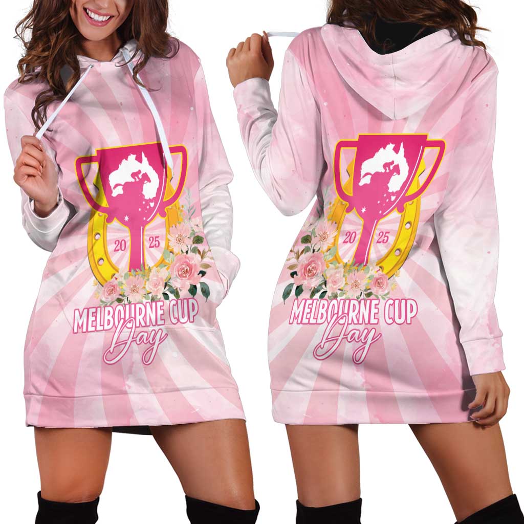 Australia Cup Melbourne Horse Racing Hoodie Dress 2025 Champion Trophy With Horseshoe - Aussie Hoodie