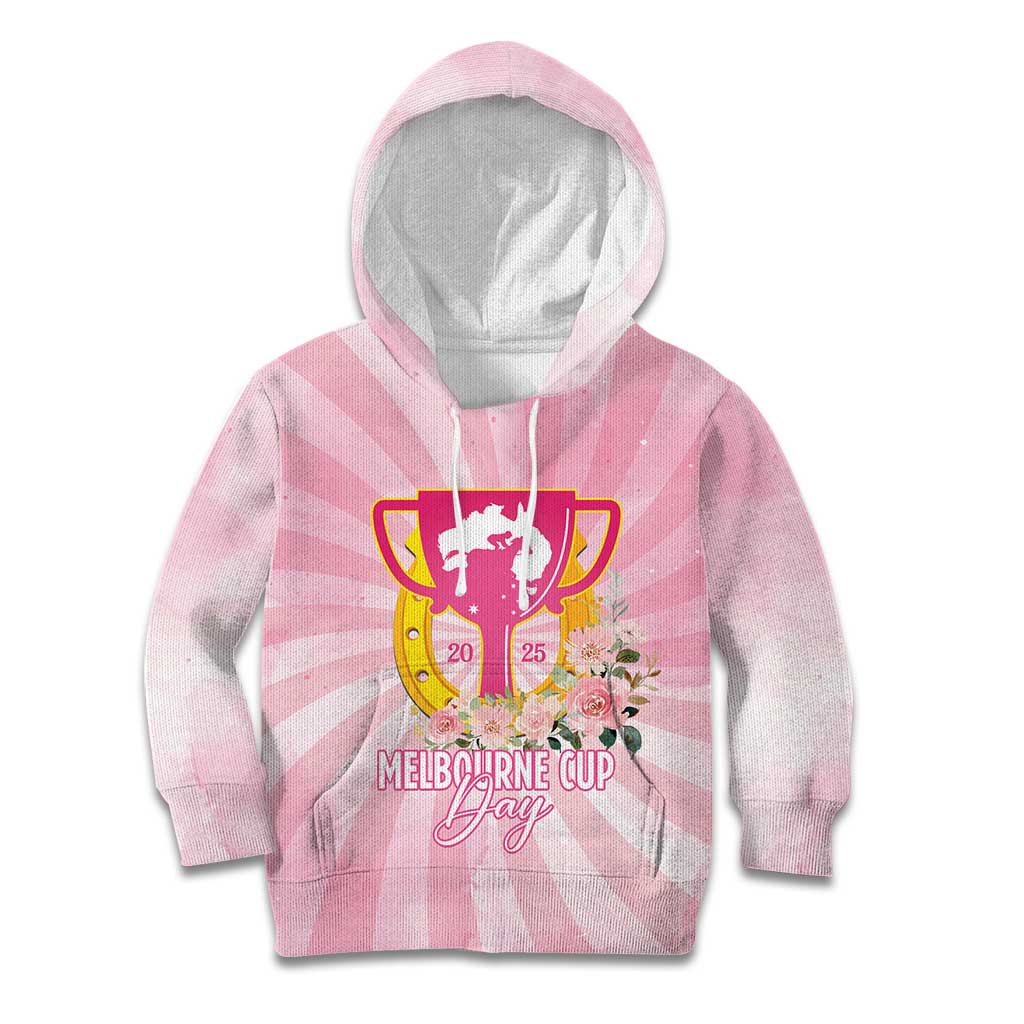 Australia Cup Melbourne Horse Racing Kid Hoodie 2025 Champion Trophy With Horseshoe - Aussie Hoodie