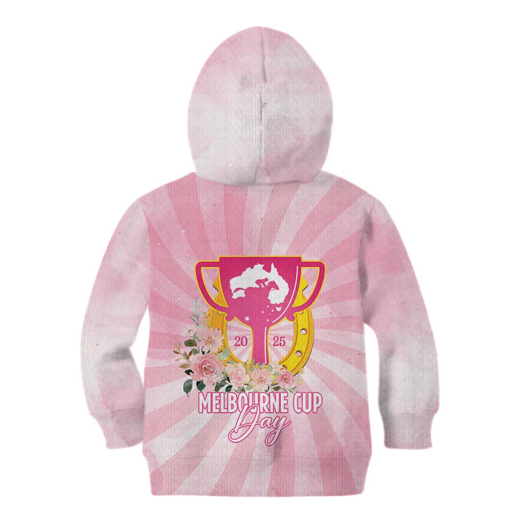 Australia Cup Melbourne Horse Racing Kid Hoodie 2025 Champion Trophy With Horseshoe - Aussie Hoodie
