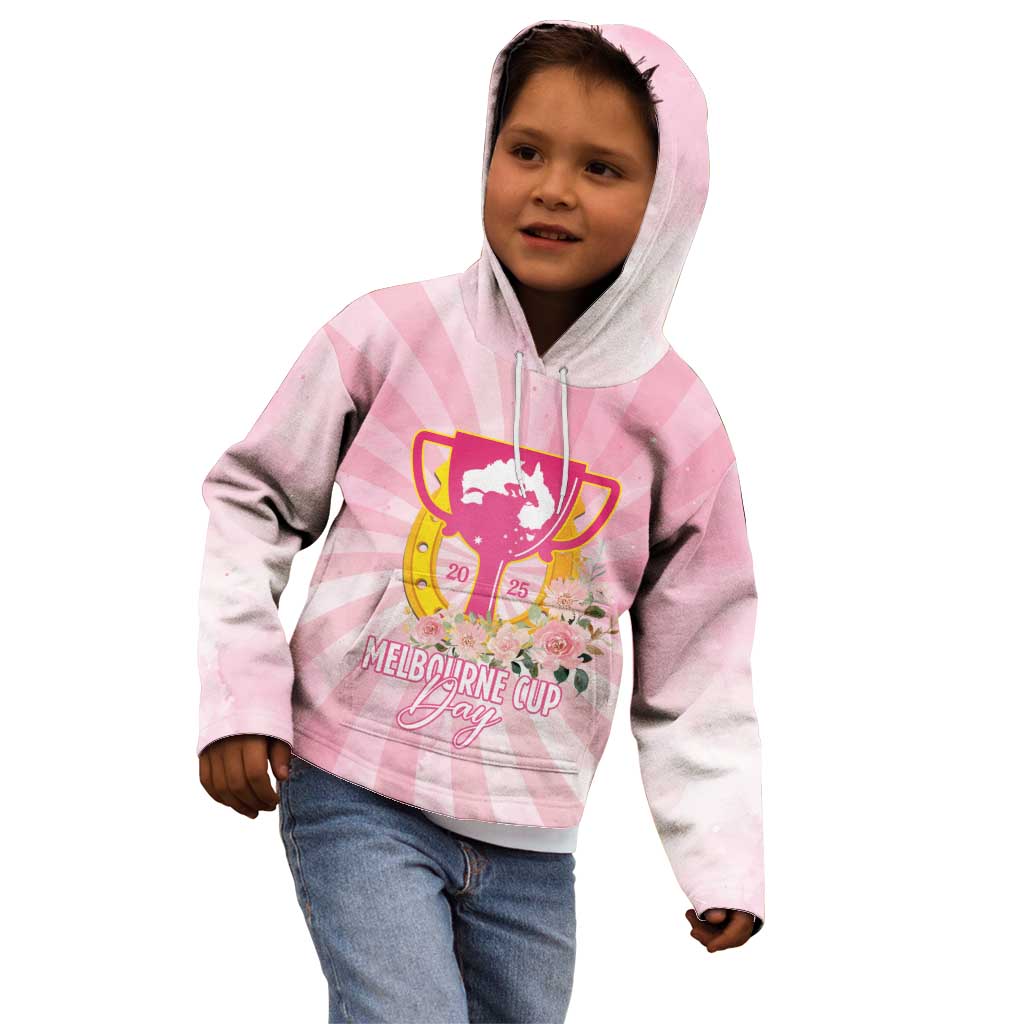Australia Cup Melbourne Horse Racing Kid Hoodie 2025 Champion Trophy With Horseshoe - Aussie Hoodie