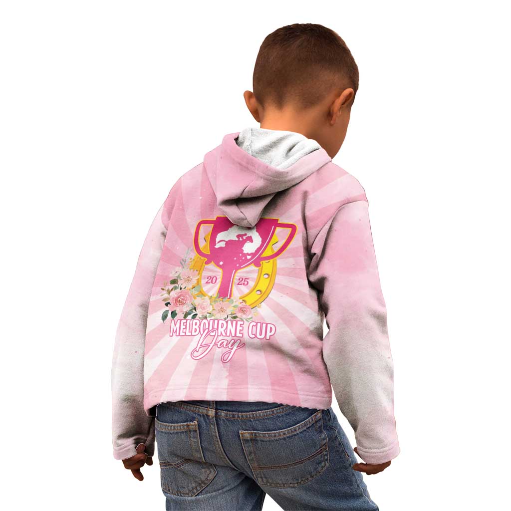 Australia Cup Melbourne Horse Racing Kid Hoodie 2025 Champion Trophy With Horseshoe - Aussie Hoodie