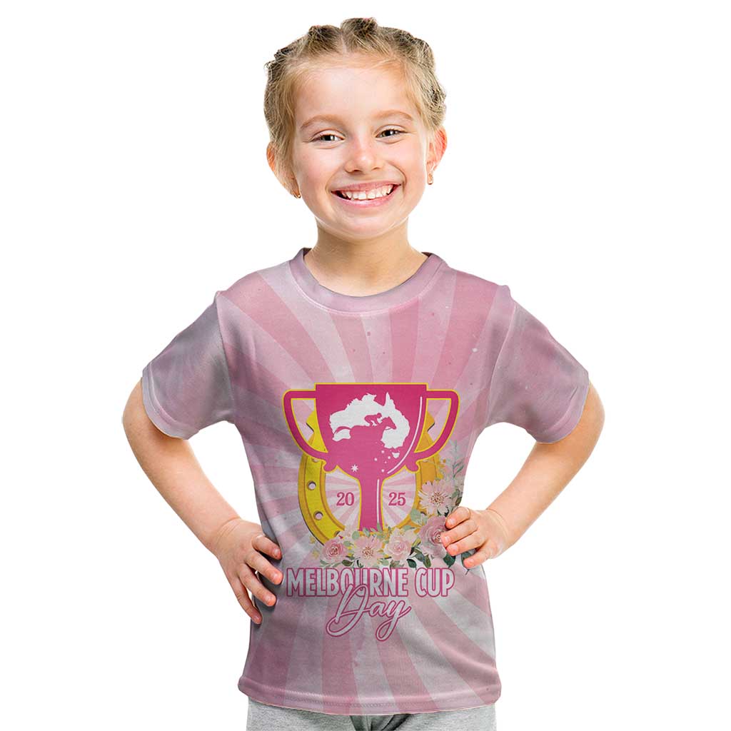 Australia Cup Melbourne Horse Racing Kid T Shirt 2025 Champion Trophy With Horseshoe - Aussie Hoodie