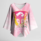 Australia Cup Melbourne Horse Racing Kimono Sleeve Blouse 2025 Champion Trophy With Horseshoe - Aussie Hoodie