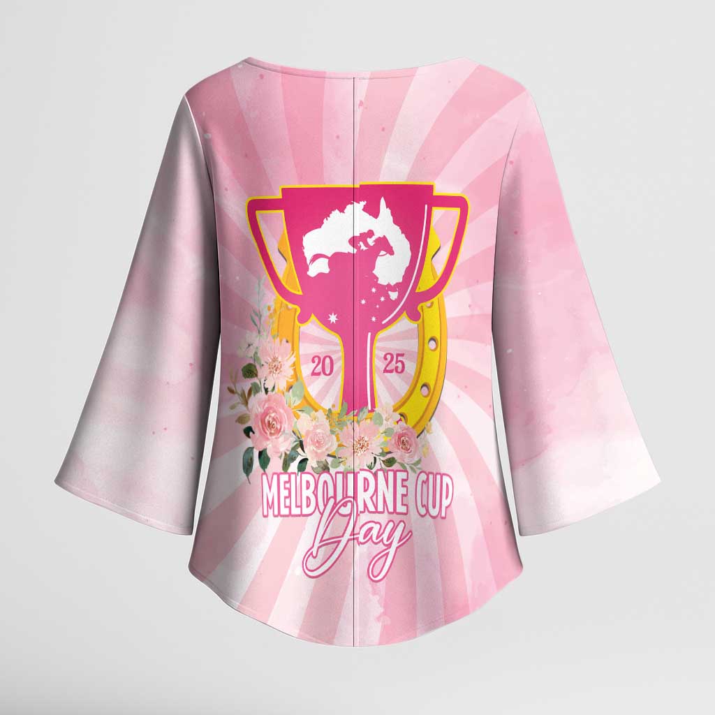 Australia Cup Melbourne Horse Racing Kimono Sleeve Blouse 2025 Champion Trophy With Horseshoe - Aussie Hoodie