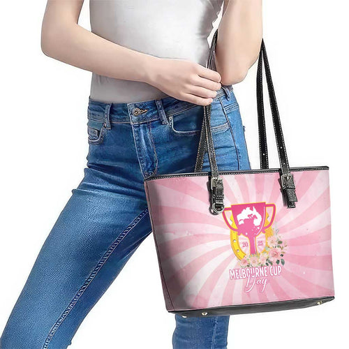 Australia Cup Melbourne Horse Racing Leather Tote Bag 2025 Champion Trophy With Horseshoe - Aussie Hoodie