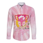 Australia Cup Melbourne Horse Racing Long Sleeve Button Shirt 2025 Champion Trophy With Horseshoe - Aussie Hoodie