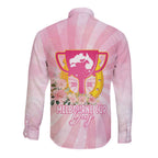 Australia Cup Melbourne Horse Racing Long Sleeve Button Shirt 2025 Champion Trophy With Horseshoe - Aussie Hoodie