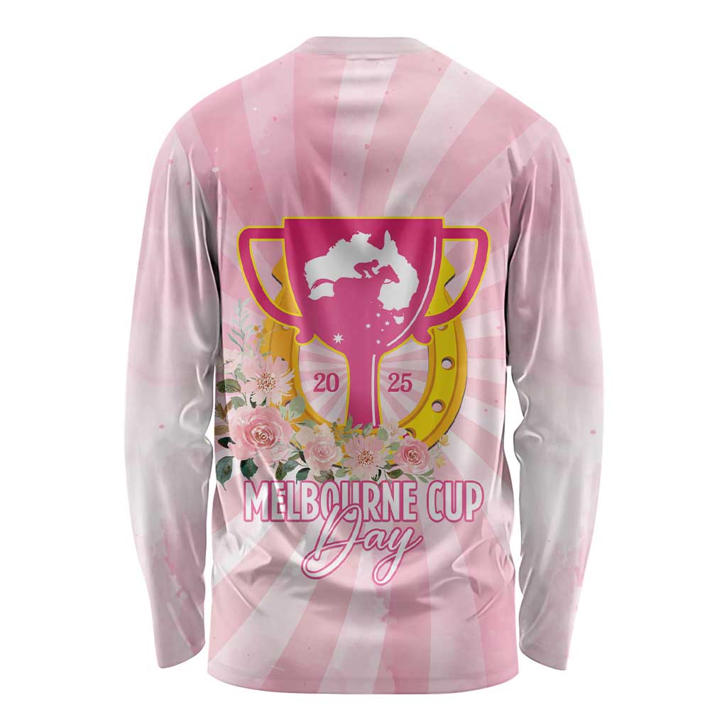 Australia Cup Melbourne Horse Racing Long Sleeve Shirt 2025 Champion Trophy With Horseshoe - Aussie Hoodie