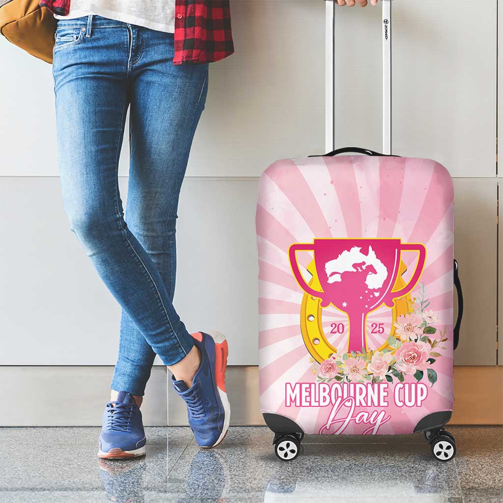 Australia Cup Melbourne Horse Racing Luggage Cover 2025 Champion Trophy With Horseshoe - Aussie Hoodie