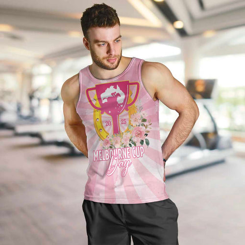 Australia Cup Melbourne Horse Racing Men Tank Top 2025 Champion Trophy With Horseshoe - Aussie Hoodie