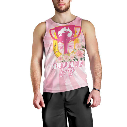 Australia Cup Melbourne Horse Racing Men Tank Top 2025 Champion Trophy With Horseshoe - Aussie Hoodie