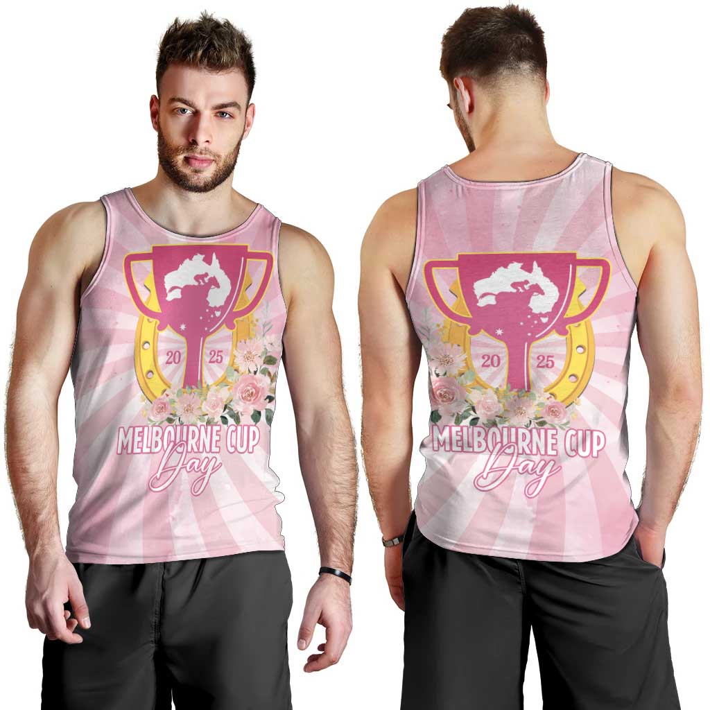 Australia Cup Melbourne Horse Racing Men Tank Top 2025 Champion Trophy With Horseshoe - Aussie Hoodie