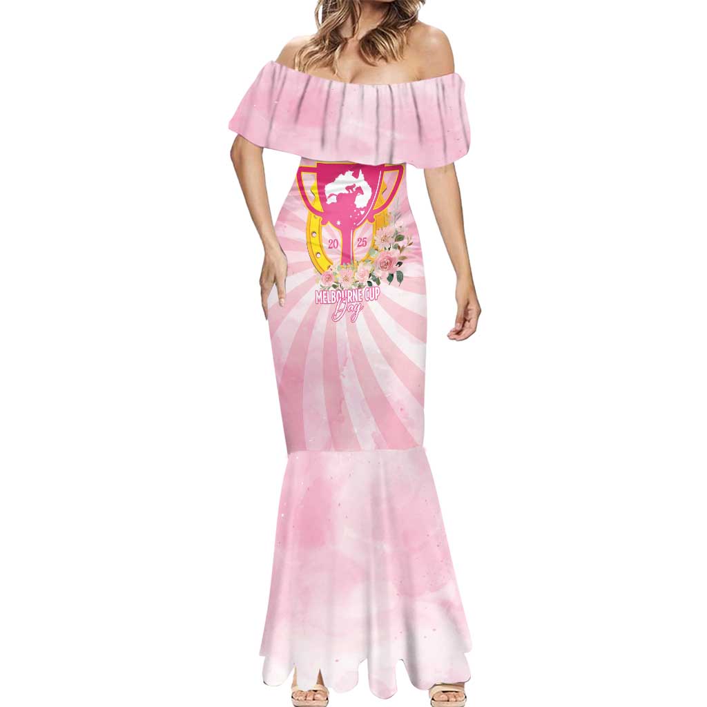 Australia Cup Melbourne Horse Racing Mermaid Dress 2025 Champion Trophy With Horseshoe - Aussie Hoodie